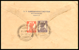 Malaya, Ipoh, 1947, Transmitted Envelope, Sent To Malaya From India, Various Postmark, King George VI, Ramnad. - Other & Unclassified