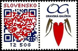 Slovakia - 2015 - Valentine Day - Mint Stamp With Personalized Coupons And QR Code - Unused Stamps