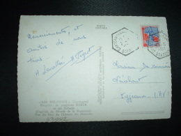 CP TP MARIANNE A LA NEF 0,25 OBL. HEXAGONALE 2-5-1960 CHATEAU DES MILANDES DORDOGNE (24) - 1959-1960 Marianne In Een Sloep