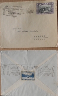 Greece, 1924, Athens 12 July 24- Dateline Inverted - On 2 Dr Byron & 8 Dr Stadium, Both Single Rate Letters Abroad - Lettres & Documents