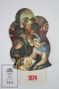 1974 Christmas Greetings/ Jesus Nativity Birth Scene Die Cut Calendar - Small : 1971-80