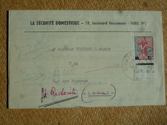 Lettre La Sécurité Domestique Compagnie D'assurance Affranchie Oblitération Alger 1959 Témoignage Accident Automobile - Lettres & Documents