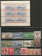 Années 1950's,  15 Timbres + 3 B-F Neufs ** , Côte  55,00 € (deux Photos) - Ungebraucht