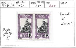 NIGER N° 49 * ET ** TENANT A NORMAL - Unused Stamps