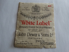 "White Label" Dewar's Finest Scotch Whisky - John Dewar § Sons Perth Scotland - Whisky