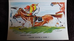 CPSM PAUL ORDNER ILLUSTRATEUR CHEVAUX COURSES EXPRESSIONS TURFISTES COURIR VENTE A TERRE - Ordner, P.