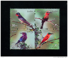 EGYPT / 2002 / BIRDS ; VOGELS ; OISEAUX ; UCCELLI / BEE EATER - SWALLOW - RED-THROATED BEE EATER - ROLLER / MNH / VF. - Ungebraucht