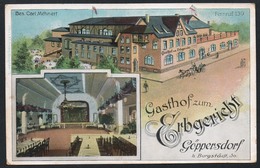 A2701 - Alte Litho Ansichtskarte - Göppersdorf  Bei Burgstädt - Gasthof Gaststätte Erbgericht Innenansicht - N. Gel - Burgstädt