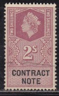 2s Contract Note Fiscal / Revenue Used, Great Britain - Fiscale Zegels