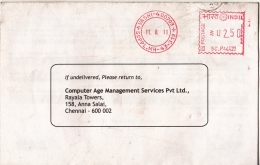 India 2011  - 2.25 ( Rs ) Meter Frank Private Inland Letter  # 94465  Inde Indien - Inland Letter Cards