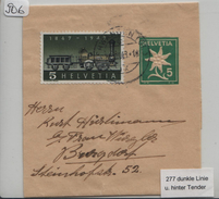 1947 100 Jahre Schweizer Eisenbahnen 277/484 - Stempel: Schwanden (GL) 1948 - Plaatfouten