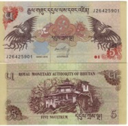 BHUTAN  5 Ngultrum  P28d  NEW  DATED 2015    UNC - Bhután