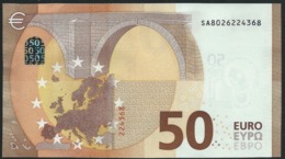 50 EURO ITALIA  SA  S003 H5   "02"  LAST POSITION - DRAGHI   UNC - 50 Euro