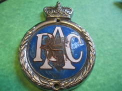 Ancien Ecusson De Calandre/ Automobile Club/RAC/Anglais/Royal Automobile Club / Vers 1930-1950     AC132 - Coches