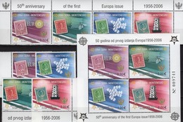 EUROPA Montenegro 108/111,ZD+Block 2 ** 41€ Stamps 50 Jahre CEPT 2006 Bloc History Philatelic Sheets Bf Jugoslawien - Colecciones