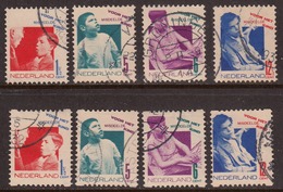 Netherlands 1931 Cancelled, Coil Set, Sc# B50-B53, B50a-B53a, Mi 245-248,245A-248A - Used Stamps