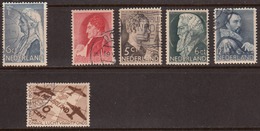 Netherlands 1934-35 Cancelled, Sc# B72, B77-B80, B81, Mi 276,282-285, 286 - Used Stamps