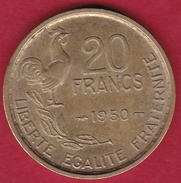 France 20 Francs G. Guiraud - 1950 - 4 Faucilles - SUP - Altri & Non Classificati