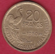 France 20 Francs G. Guiraud - 1950  - 4 Faucilles - SUP - L. 20 Francs