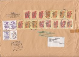 5109FM- POINSETTIA FLOWERS, KEMAL ATATURK, STAMPS ON COVER, 2000, TURKEY - Cartas & Documentos