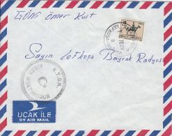 5116FM- MILITARY CORRESPONDENCE, SOLDIER ON HORSE STAMP ON COVER, 1976, TURKEY - Cartas & Documentos