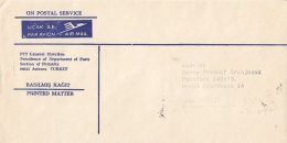 5122FM- FREE POSTAL OFFICE CORRESPONDENCE, COVER, 1985, TURKEY - Lettres & Documents