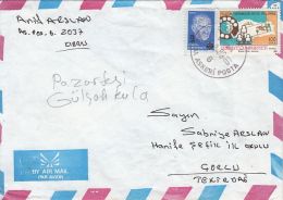 58749- KEMAL ATATURK, TELEPHONES, STAMPS ON COVER, 1989, TURKEY - Lettres & Documents