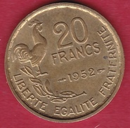France 20 Francs G. Guiraud - 1952 - SUP - Andere & Zonder Classificatie