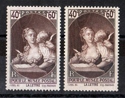 1939 - Impression "striée" En Bas  - N° 446 Neuf ** - Musée Postal - Unused Stamps