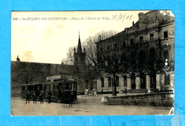 SAINT JULIEN EN GENEVOIS   -   ** PLACE DE L' HOTEL DE VILLE (avec TRAMWAYS) **   -   Editeur : /  -  N° 158 - Saint-Julien-en-Genevois