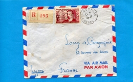 Marcophilie-lettre REC Sénégal Françe-cad SEDHIOU--1955- Stamps A O F N°47 Treich Laplene - Storia Postale