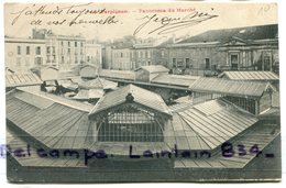 - 46 - Perpignan - Panorama Du Marché, Animation, épaisse, écrite, 1908, éditeur Fau, TBE, Scans. - Perpignan