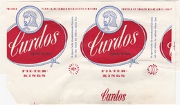 PORTUGAL AÇORES AZORES TOBACCO LABEL - CURDOS - FABRICA DE TABACOS MICAELENSE - Otros & Sin Clasificación