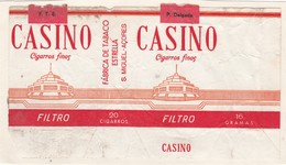 PORTUGAL AÇORES AZORES TOBACCO LABEL - CASINO  - FABRICA DE TABACOS ESTRELA PONTA DELGADA - Sonstige & Ohne Zuordnung