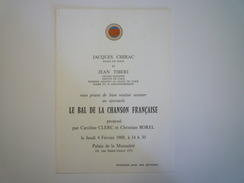 Jacques  CHIRAC  -  Jean TIBERI  :  CARTE D'INVITATION   1988   - Tickets - Entradas