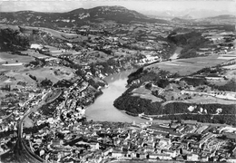 01-BELLEGARDE- VUE GENERALE PRISE EN AVION ET PANORAMA SUR LA CHAINE DES ALPES - Bellegarde-sur-Valserine