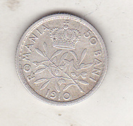 Romania 50 Bani 1910 , Silver Coin - Roumanie