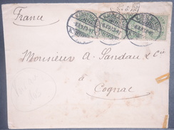 DANEMARK - Enveloppe De La Légation De France à Copenhague Pour Cognac En 1897  - L 7094 - Lettres & Documents