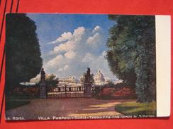 Roma (RM) - Künstlerkarte Panorama Di Roma Visto Da Villa Pamphili-Dorio - Parken & Tuinen