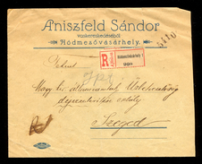 Hungary - Registered Sent Letter From Hormezovasarhely To Szeged 17.04.1919. Verticaly Bent Cover / 2 Scans - Other & Unclassified