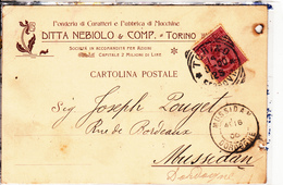 DITTA NEBIOLO & COMP - TORINO   Voyagée En 1900 - Zonder Classificatie