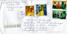Danses Cubaines, Lettre Recommandée De Cuba Adressée Andorra, Avec Timbre à Date Arrivée - Lettres & Documents