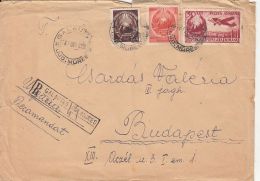 58824- PLANE, REPUBLIC COAT OF ARMS, STAMPS ON REGISTERED COVER, 1951, ROMANIA - Covers & Documents