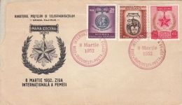 58831- INTERNATIONAL WOMEN DAY, MEDALS, SPECIAL COVER, 1952, ROMANIA - Covers & Documents