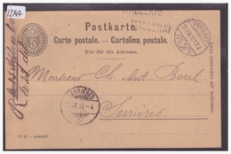 MALLERAY - CACHET LINEAIRE - SONDERSTEMPEL AUF GANZSACHE - SUR ENTIER POSTAL - TB - Malleray