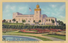 Pennsylvania Harrisburg Zembo Mosque From Italian Gardens Curteich - Harrisburg