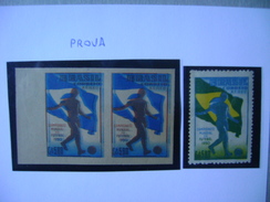 WORLD CUP OF FOOTBALL IN BRAZIL 1950 - A-76 IN PAIR TESTS IN BLUE AND BROWN COLOR WITH NO TEACHING - 1950 – Brazil