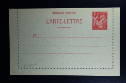 France: Carte-Lettre  Iris  1F  Type B1  Not Used - Cartoline-lettere