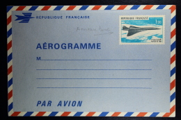 France: Entier : Aérogrammme Concorde 1 F Type 1969 A 2 A Anneau Lune Variation  Not Used - Aérogrammes