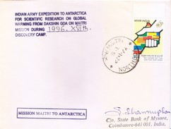 INDIA 1997 16TH ANTARCTIC EXPEDITION COVER - MAITRI CANCELLATION - Lettres & Documents